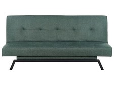 Fabric Sofa Bed Green LEEDS